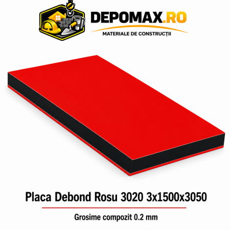 Placa BOND Rosu 3020 3mm, 1500x3050mm, aluminiu 0.2mm